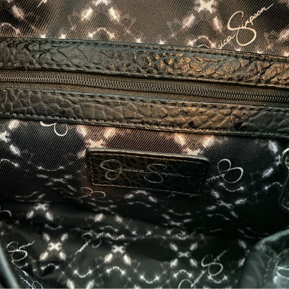 Jessica Simpson Black Floral Zipper Handbag - Picture 12 of 16